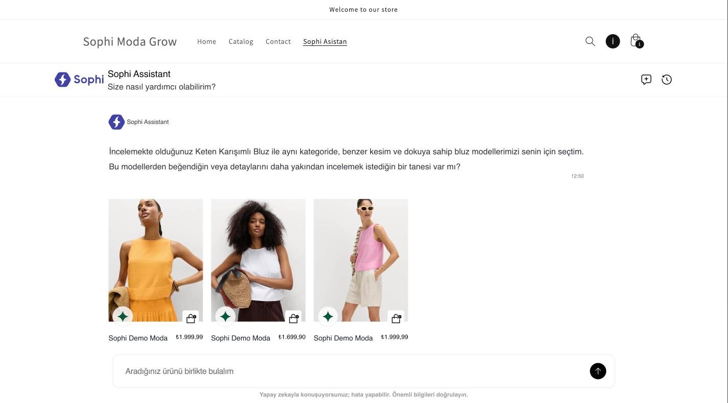 The assistant's answer with three similar products, prices and add-to-cart buttons.